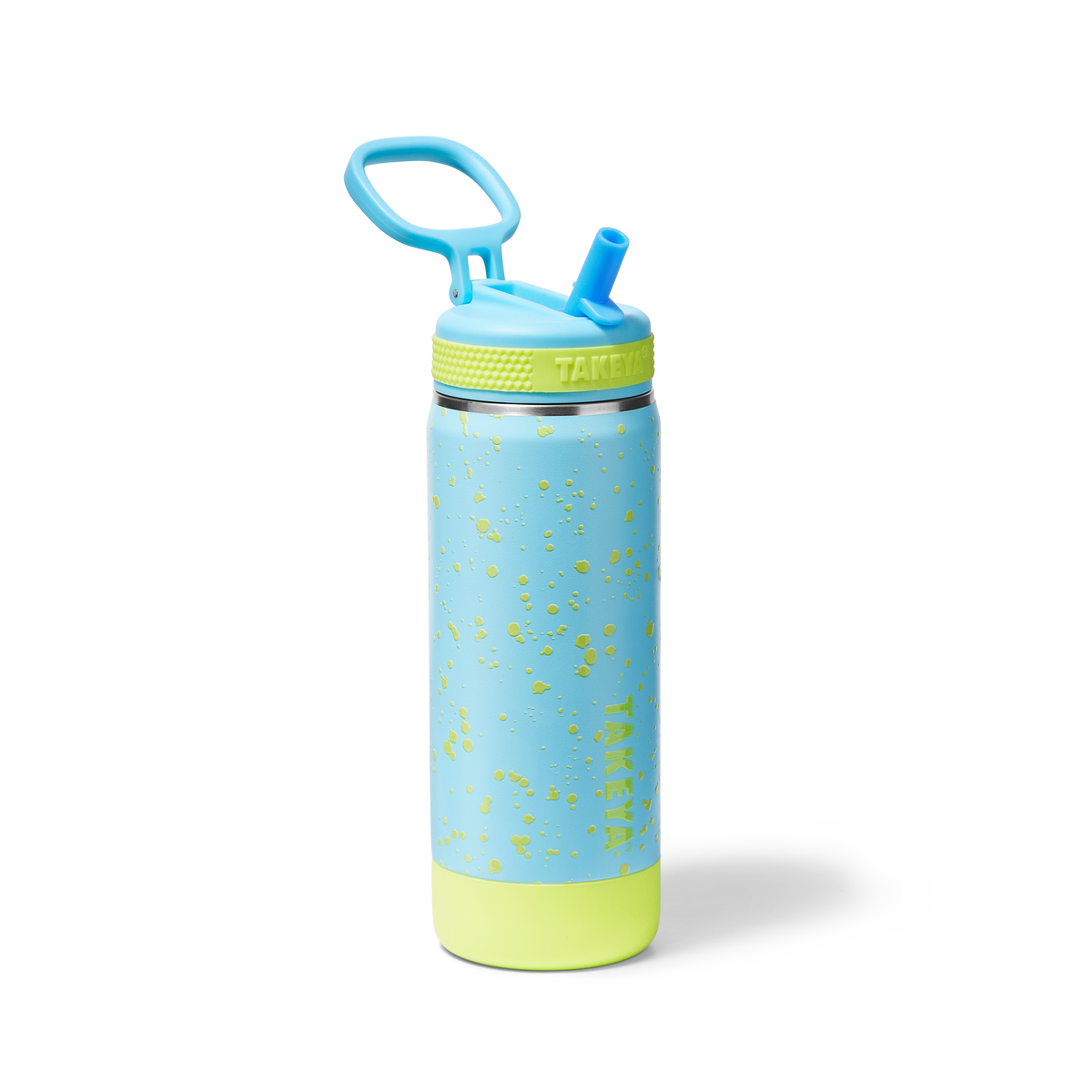 Glow In The Dark Sport Kids Water Bottle Confetti With Straw Lid